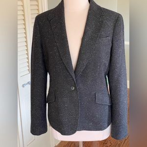 Sharp Talbots Black Wool Blazer with a hint of rainbow thread. Size 14